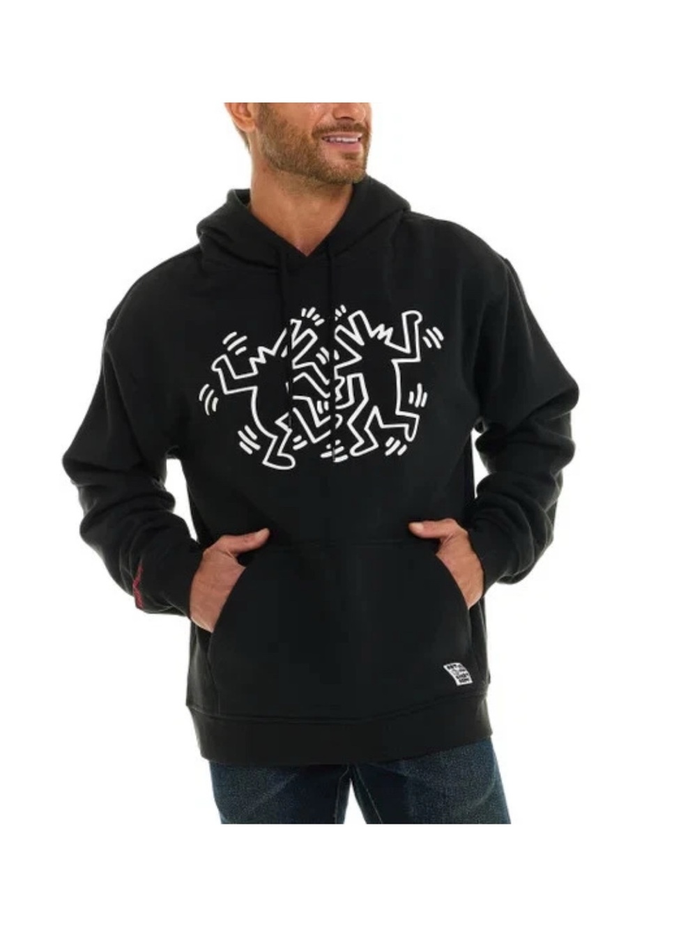 Keith Haring Men's Graphic Hoodie Art Fleece Pullover S M L XL XXL New black
